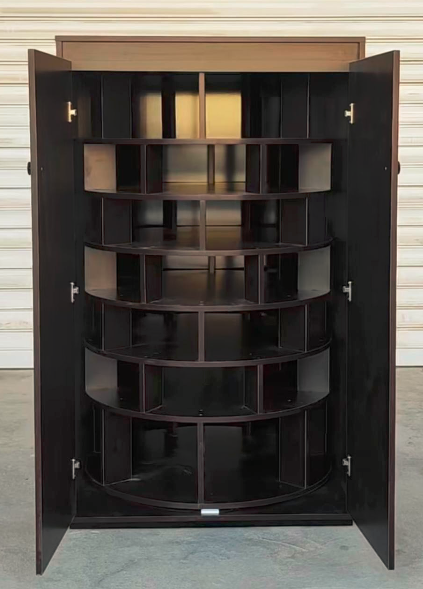 Rotating Wooden Shoe Storage Cabinet